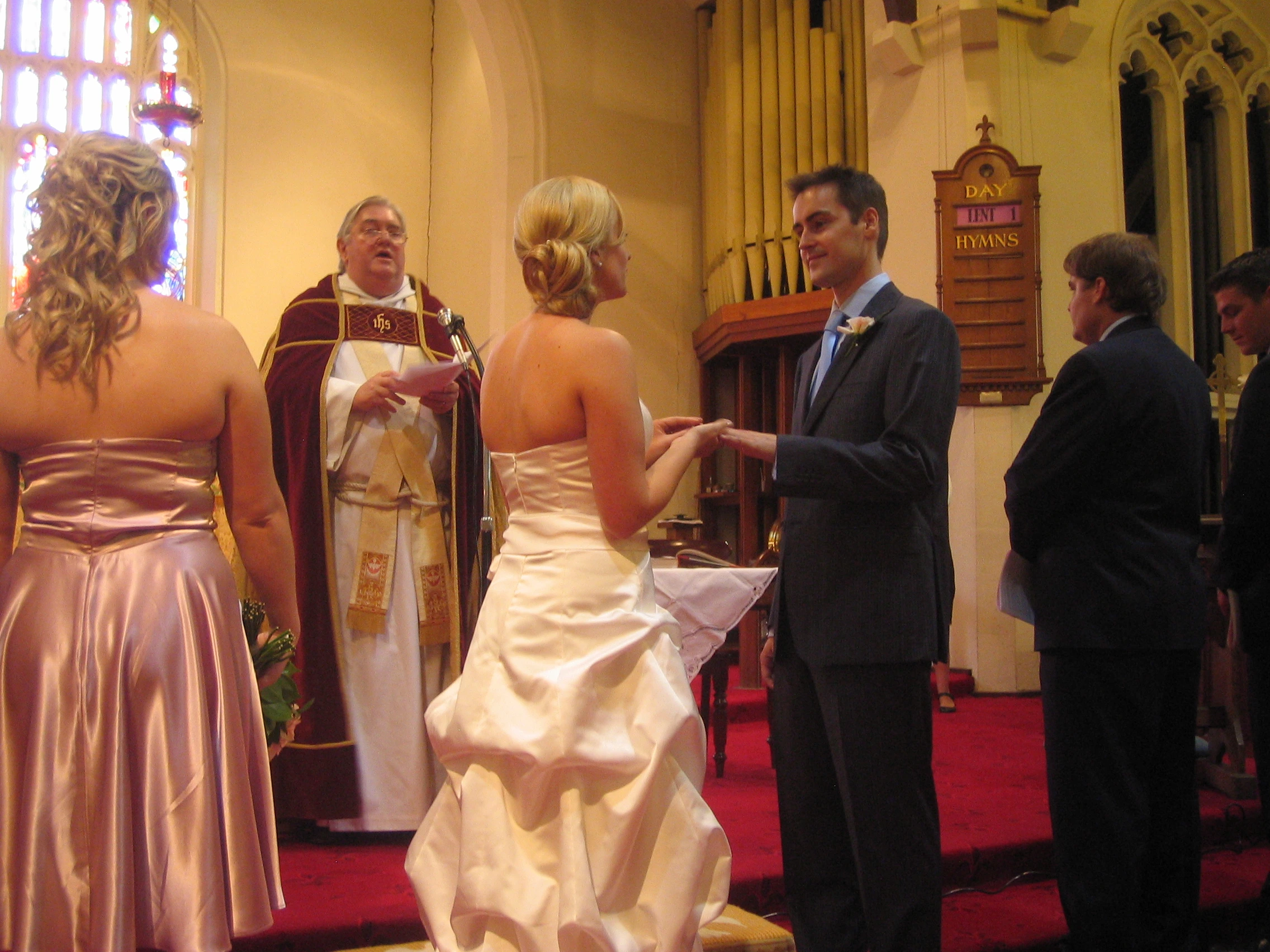 Wedding preparation at Christ Church Geelong